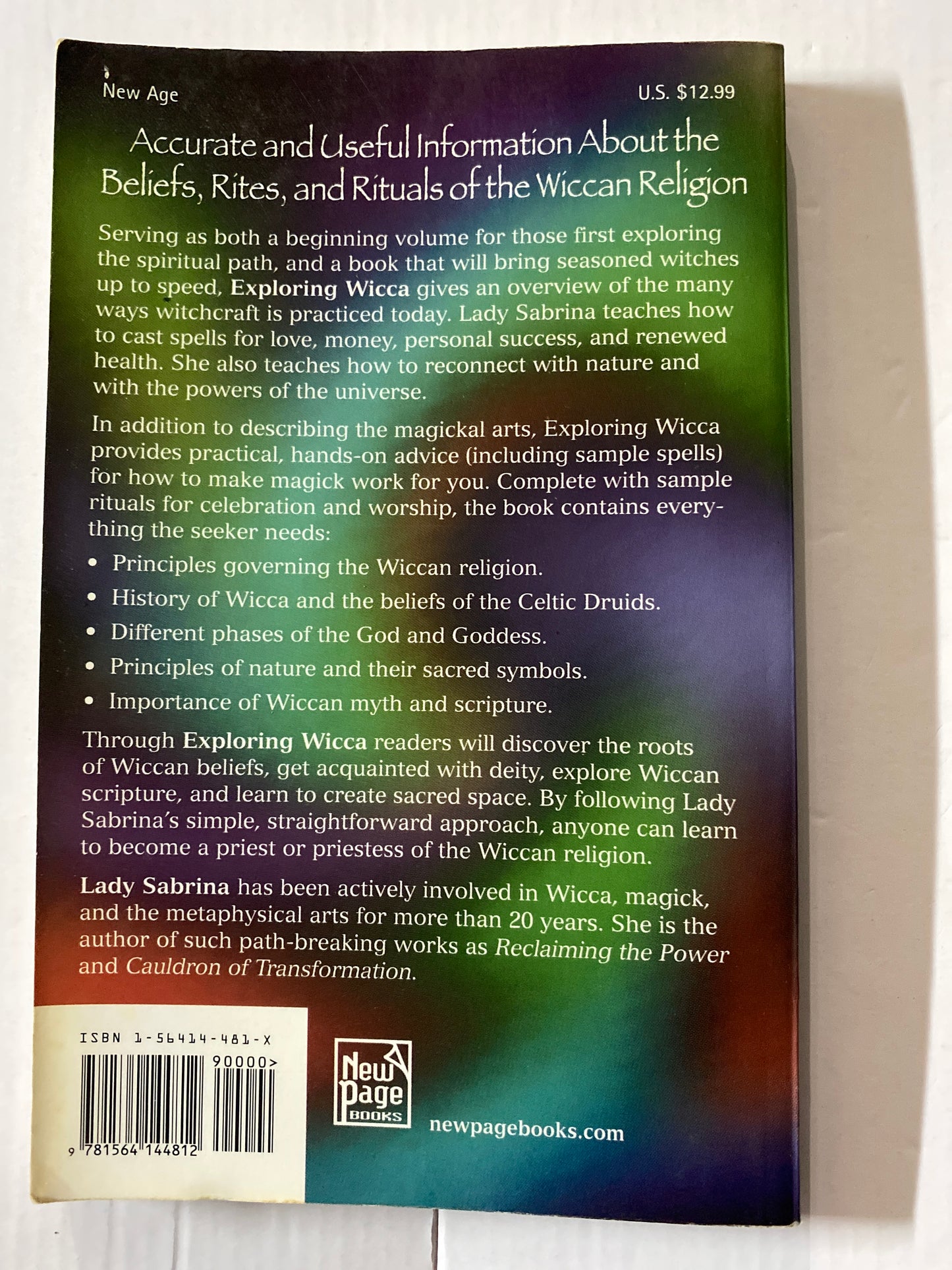 Exploring Wicca: The Beliefs, Rites, and Rituals of the Wiccan Religion by Lady Sabrina