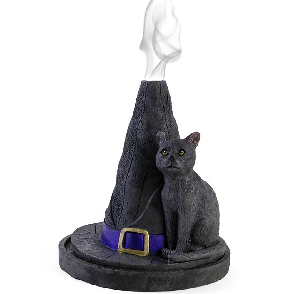 Witch Hat with Cat Incense Cone Burner