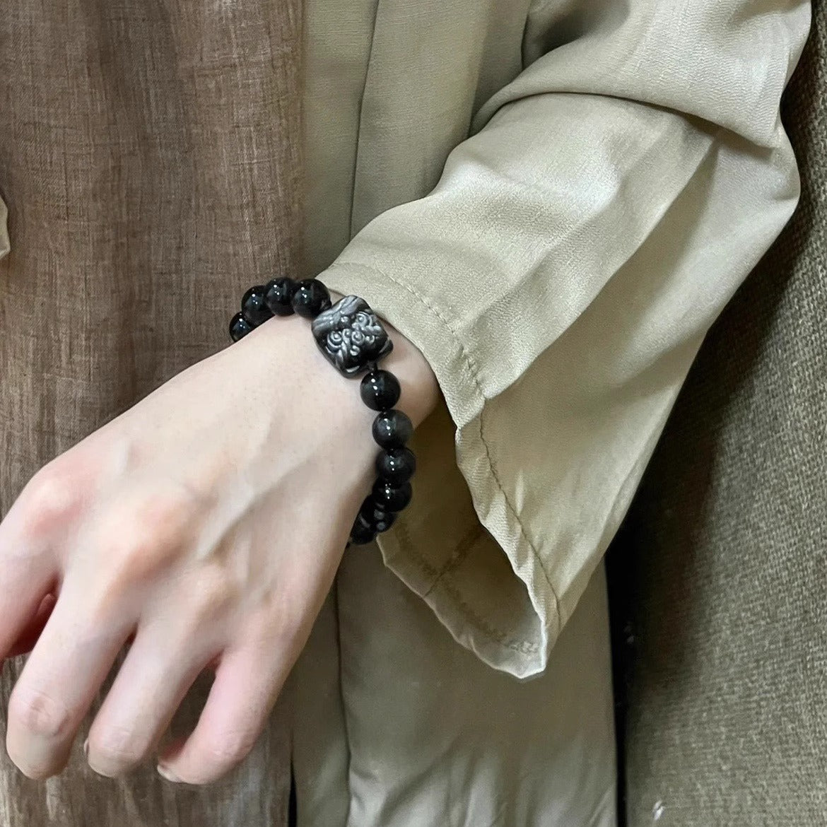 Obsidian Lion Dance Bracelet Protection Bracelet