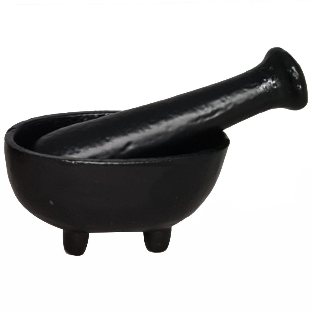 Cast Iron Oval Mortar and Pestle – 4 × 5.5 × 8 cm