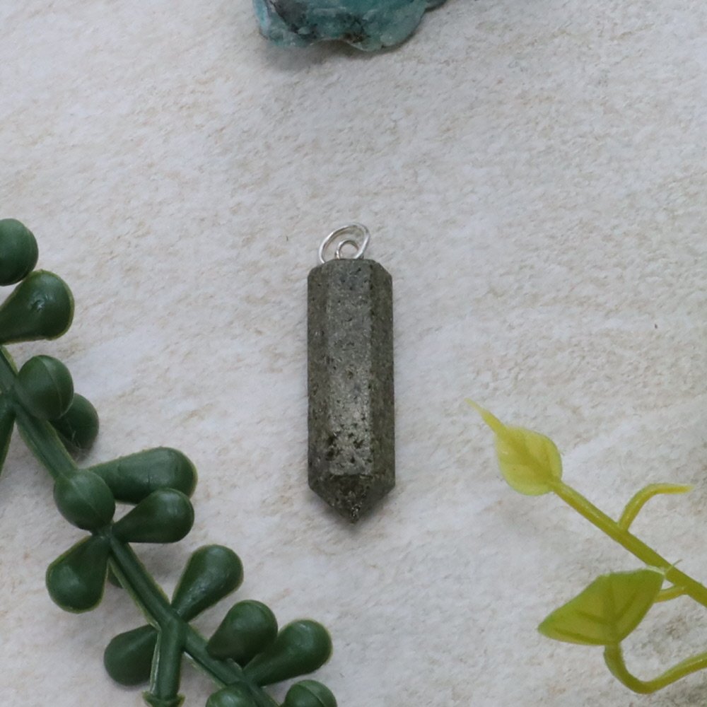 Epidote Faceted Pencil Point Pendant – Pendant Only
