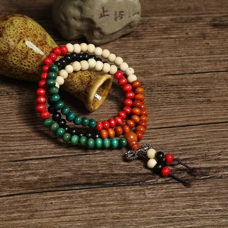 Sandalwood Buddhist Prayer Bracelet - Multi-layer Wood Beaded Wrist Mala