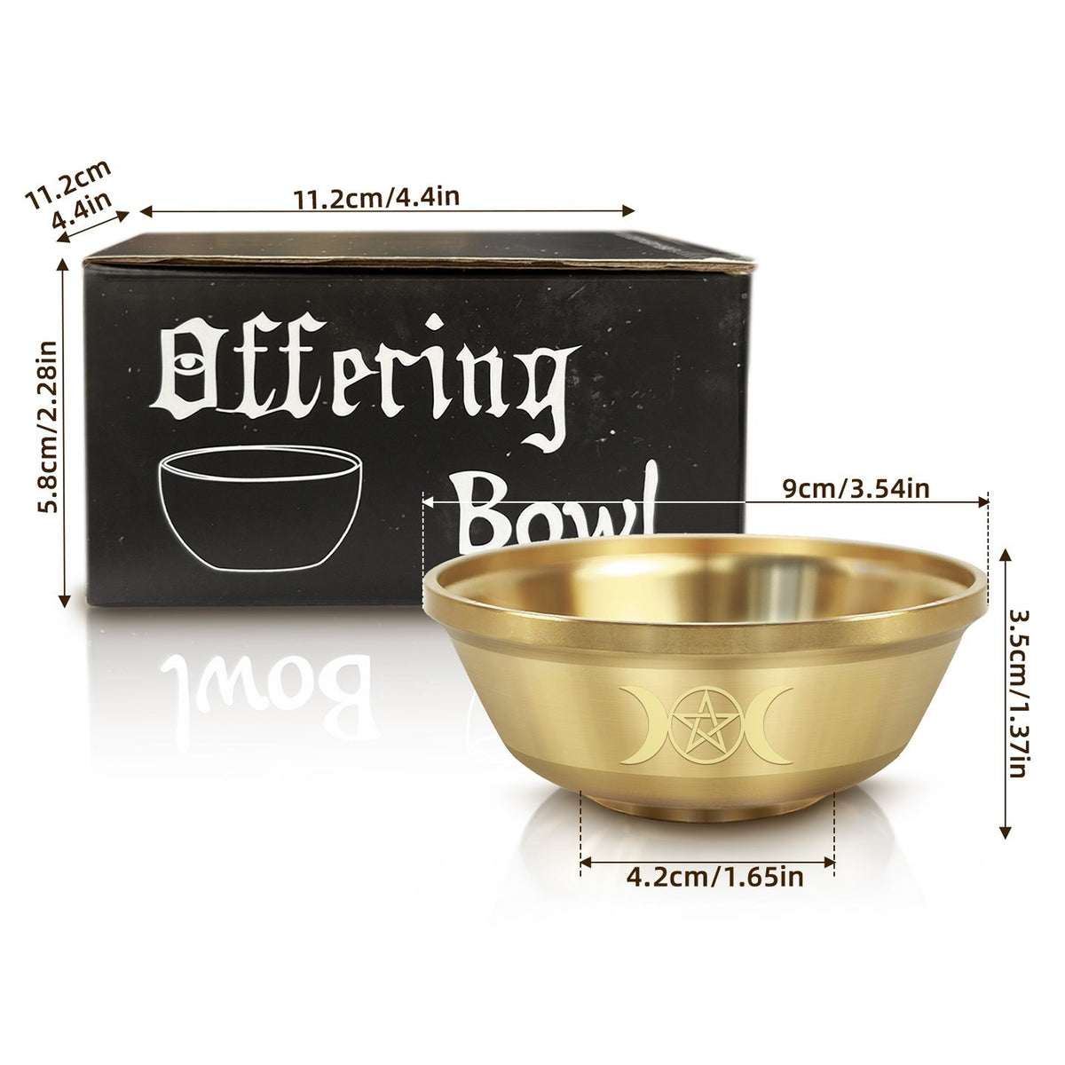 Offering Bowl with Triple Moon and Pentacle