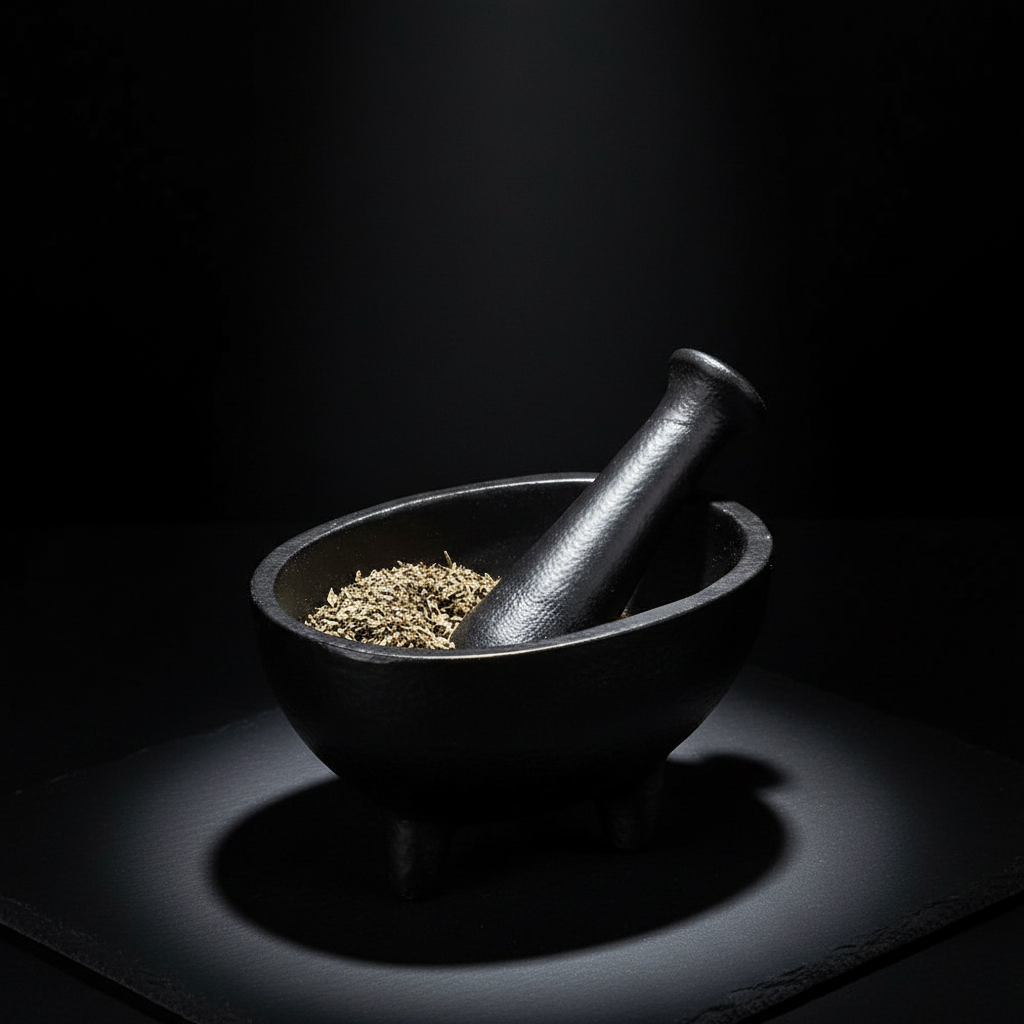 Wrought Iron Mortar & Pestle Mockup - Minimal