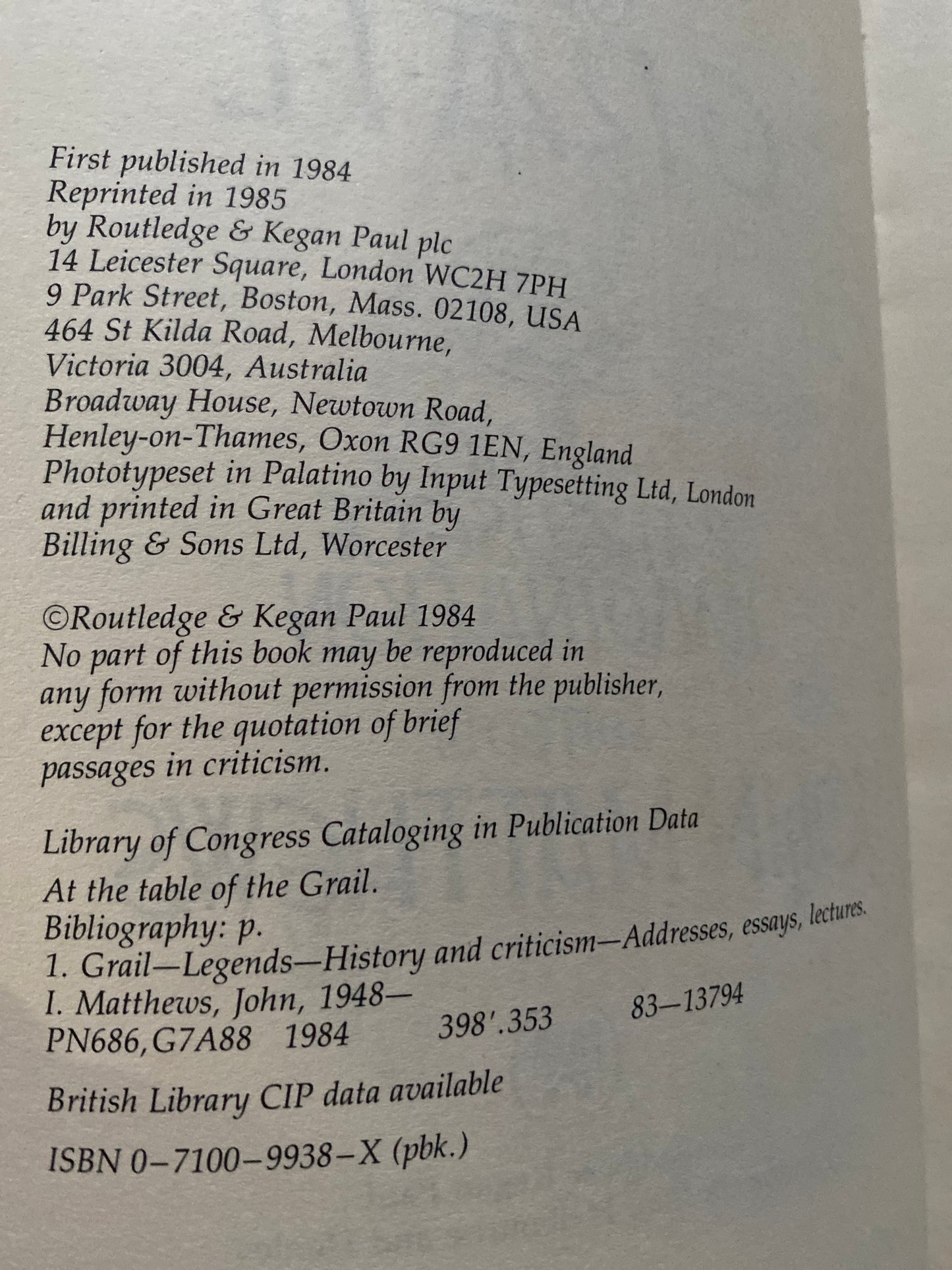 At the Table of the Grail: Magic and the Use of the Imagination by John Matthews