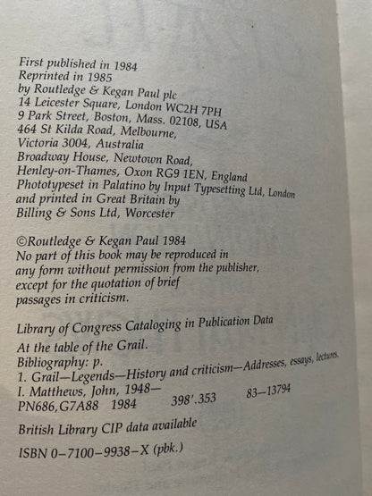 At the Table of the Grail: Magic and the Use of the Imagination by John Matthews