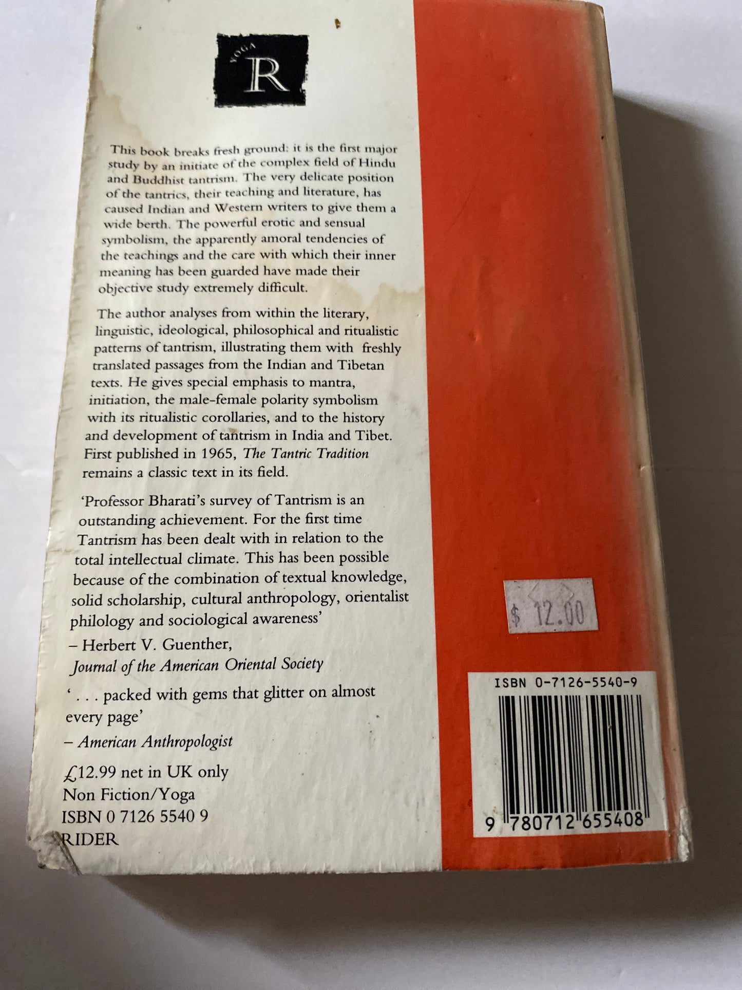 The Tantric Tradition by Agehananda Bharati