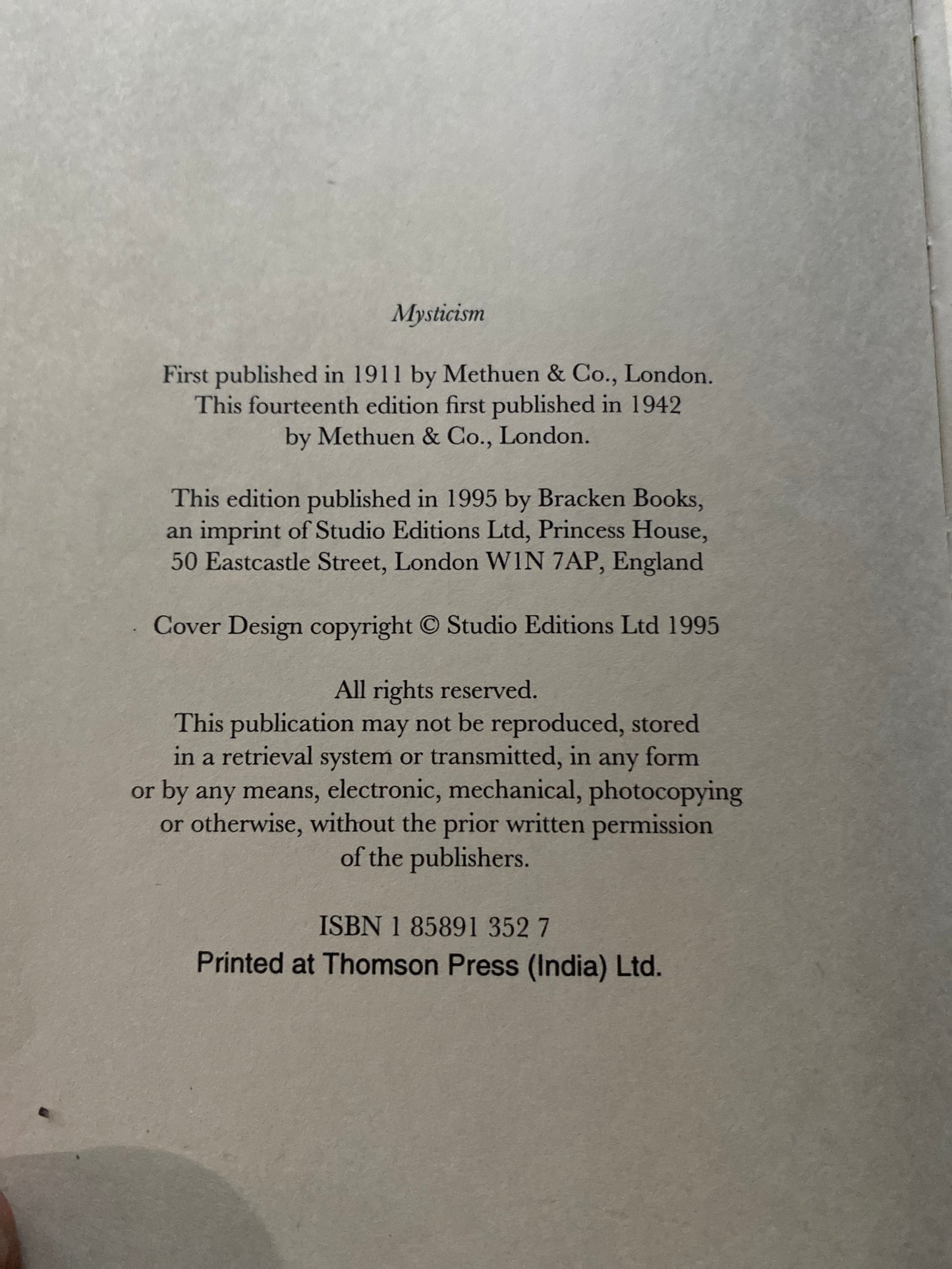 Mysticism: The Development of Humankind's Spiritual Consciousness by Evelyn Underhill