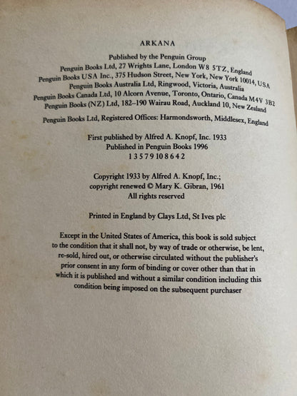 The Garden of the Prophet (Arkana) by Kahlil Gibran
