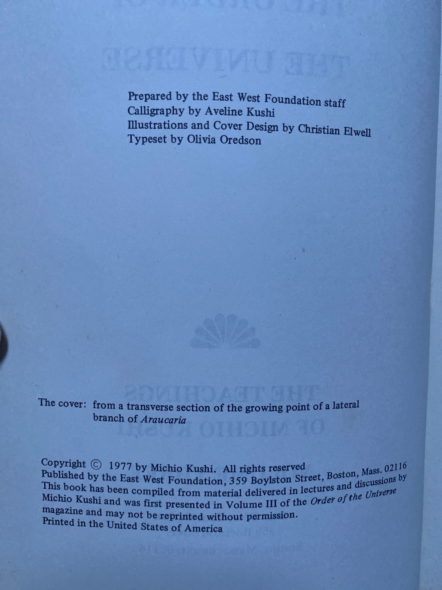 The Order of the Universe: The Teachings of Michio Kushi, Volume Three by Michio Kushi