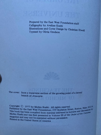 The Order of the Universe: The Teachings of Michio Kushi, Volume Three by Michio Kushi