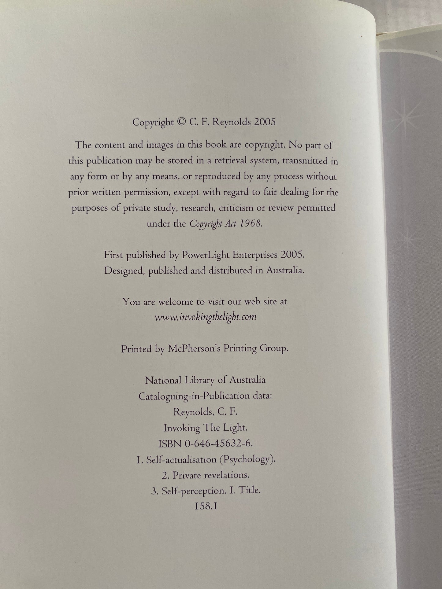 Invoking the Light by C F Reynolds