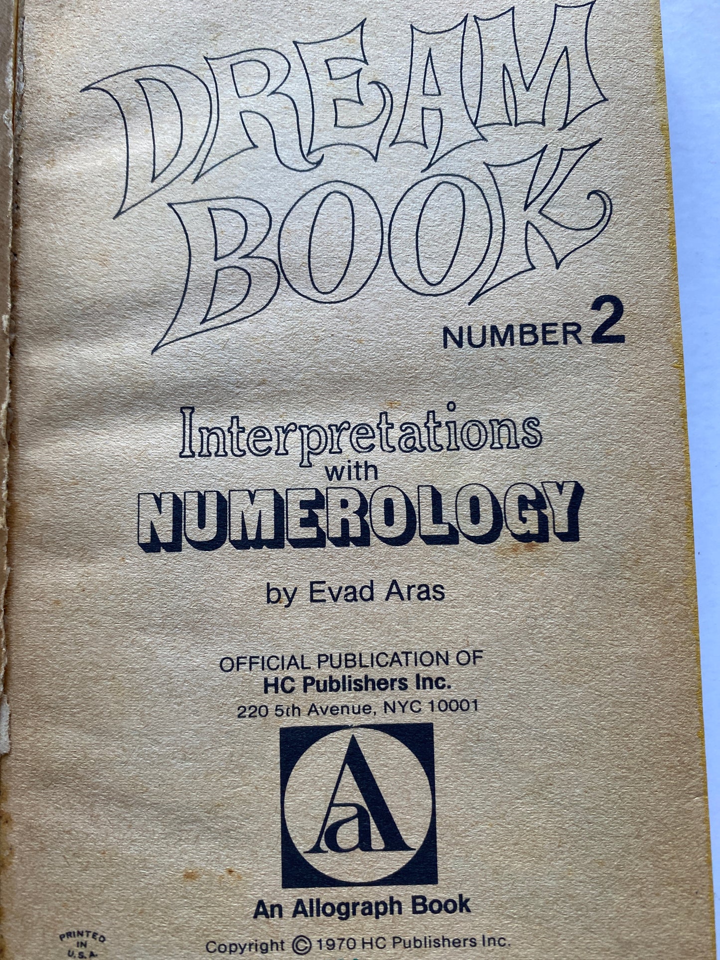 Vintage 1970 Lucky 7 Dream Book & Numerology Guide