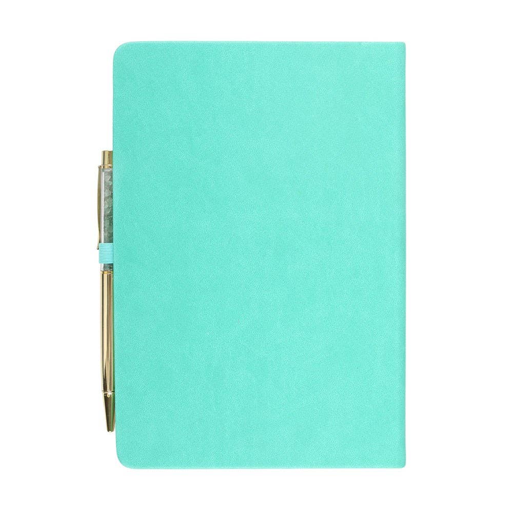 A5 Wellness Journal with Aventurine Crystal Pen – Tranquil Retreat