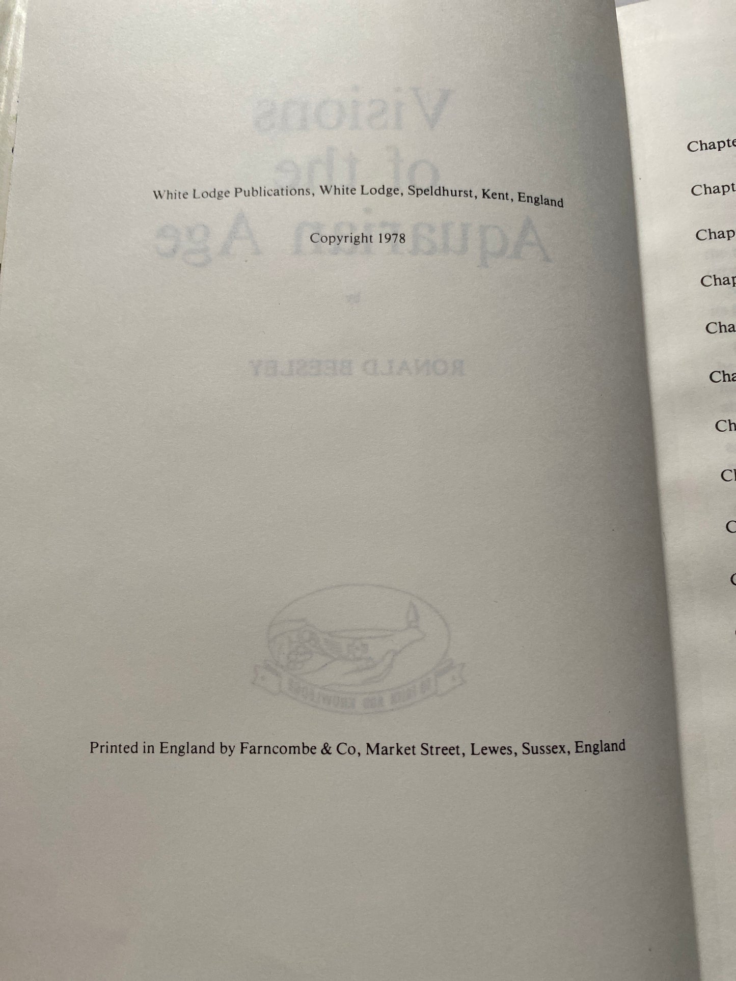 Visions of the Aquarian Age by Ronald Beesley (1978) Rare