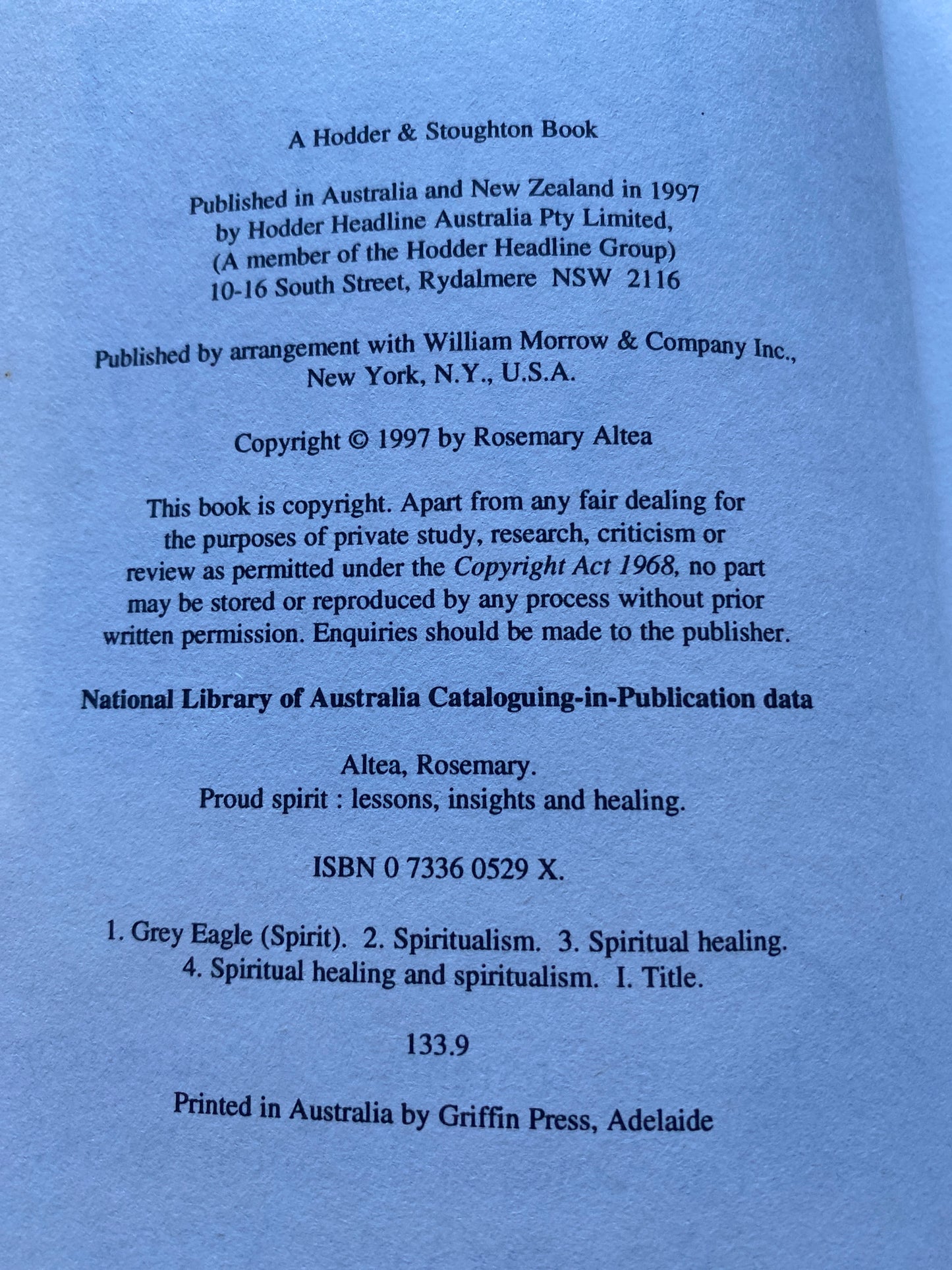 Proud Spirit by Rosemary Altea