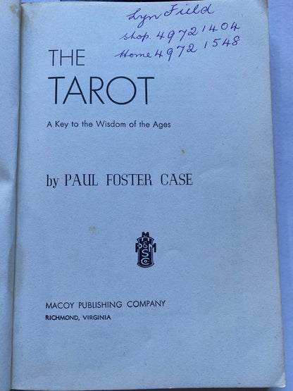 The Tarot: A Key to the Wisdom of the Ages by Paul Foster Case 1975 vintage collectors piece.