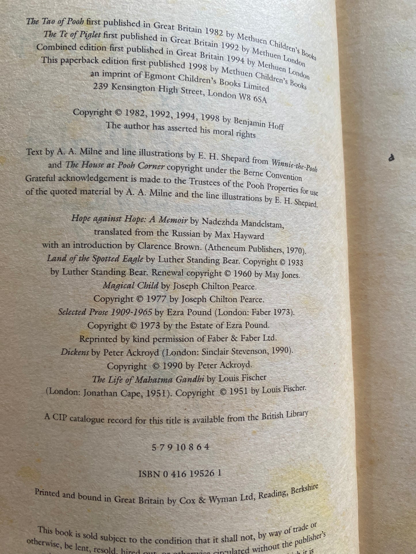 The Tao of Pooh by Benjamin Hoff