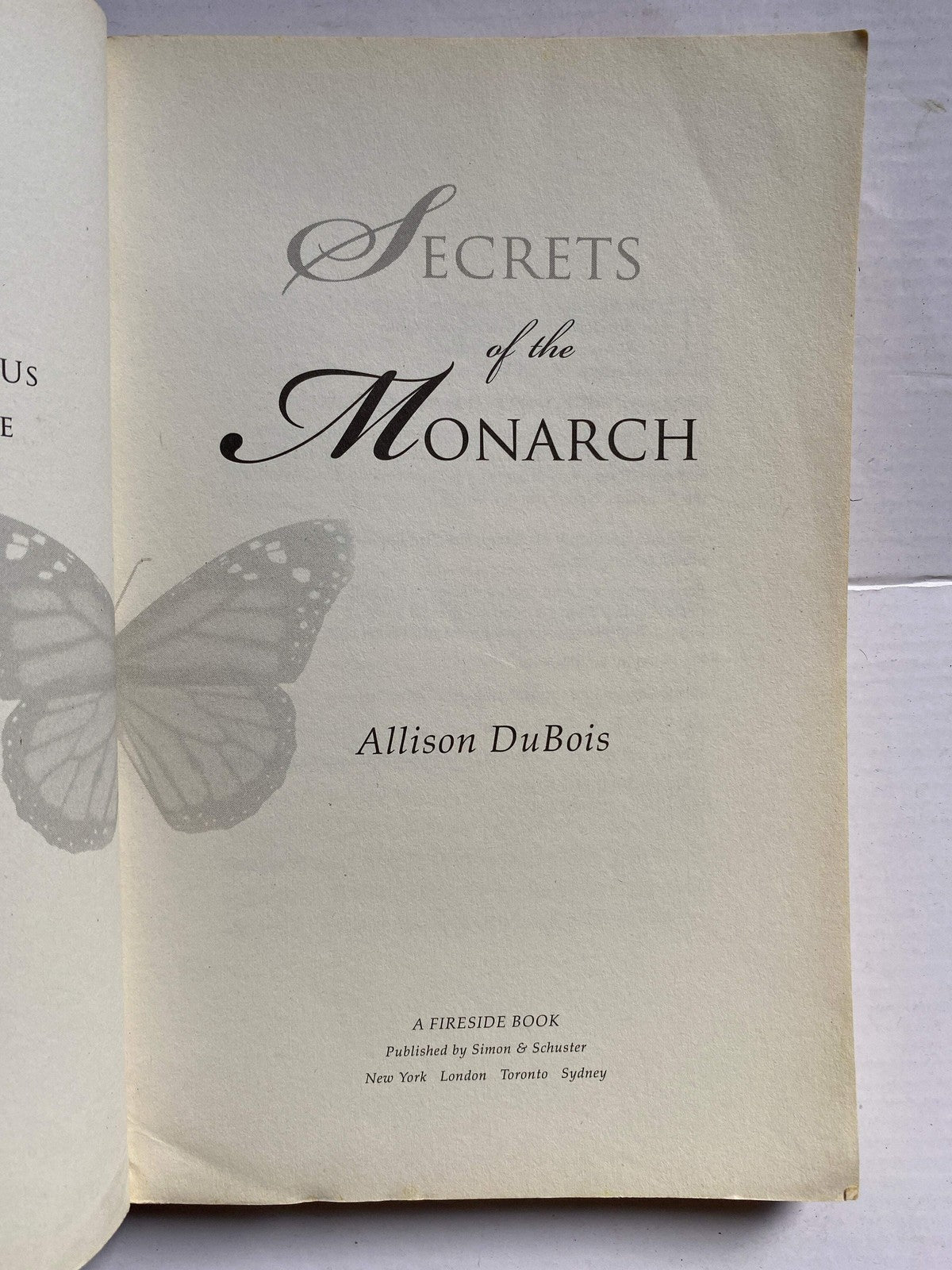 Secrets of the Monarch by Allison DuBois Medium
