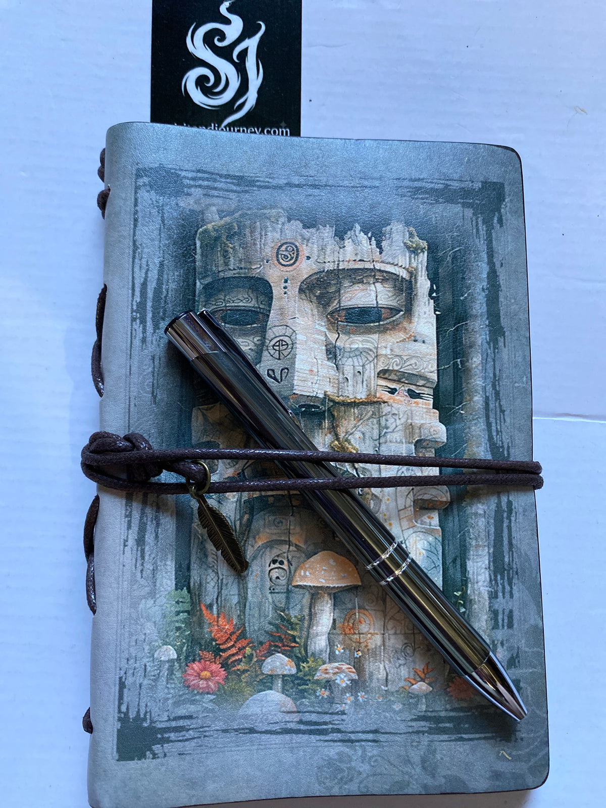 Architectural Floral Journal Notebook Wrap Closure with Pen Included