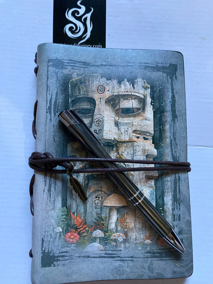 Architectural Floral Journal Notebook Wrap Closure with Pen Included