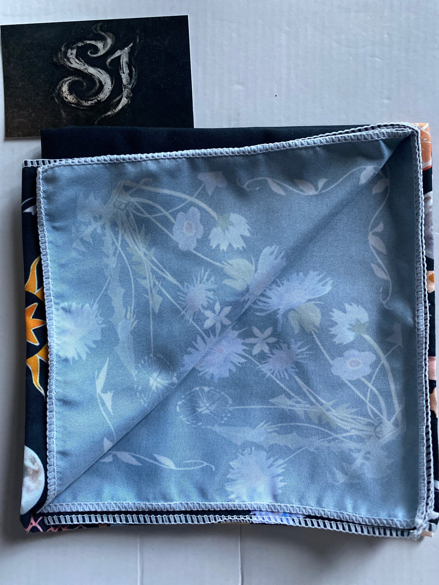 Celestial Moon Phase Tarot Cloth for altar - Botanical Garden