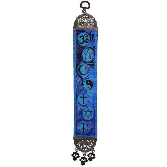Multi Faith Carpet Wall Hanging – Blue Spiritual Symbols