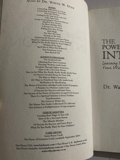 The Power of Intention — Dr Wayne W. Dyer ISBN: 1401902162