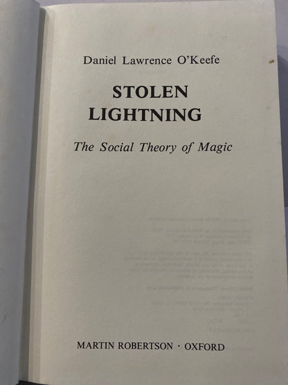 Stolen Lightning: The Social Theory of Magic by Daniel O'Keefe