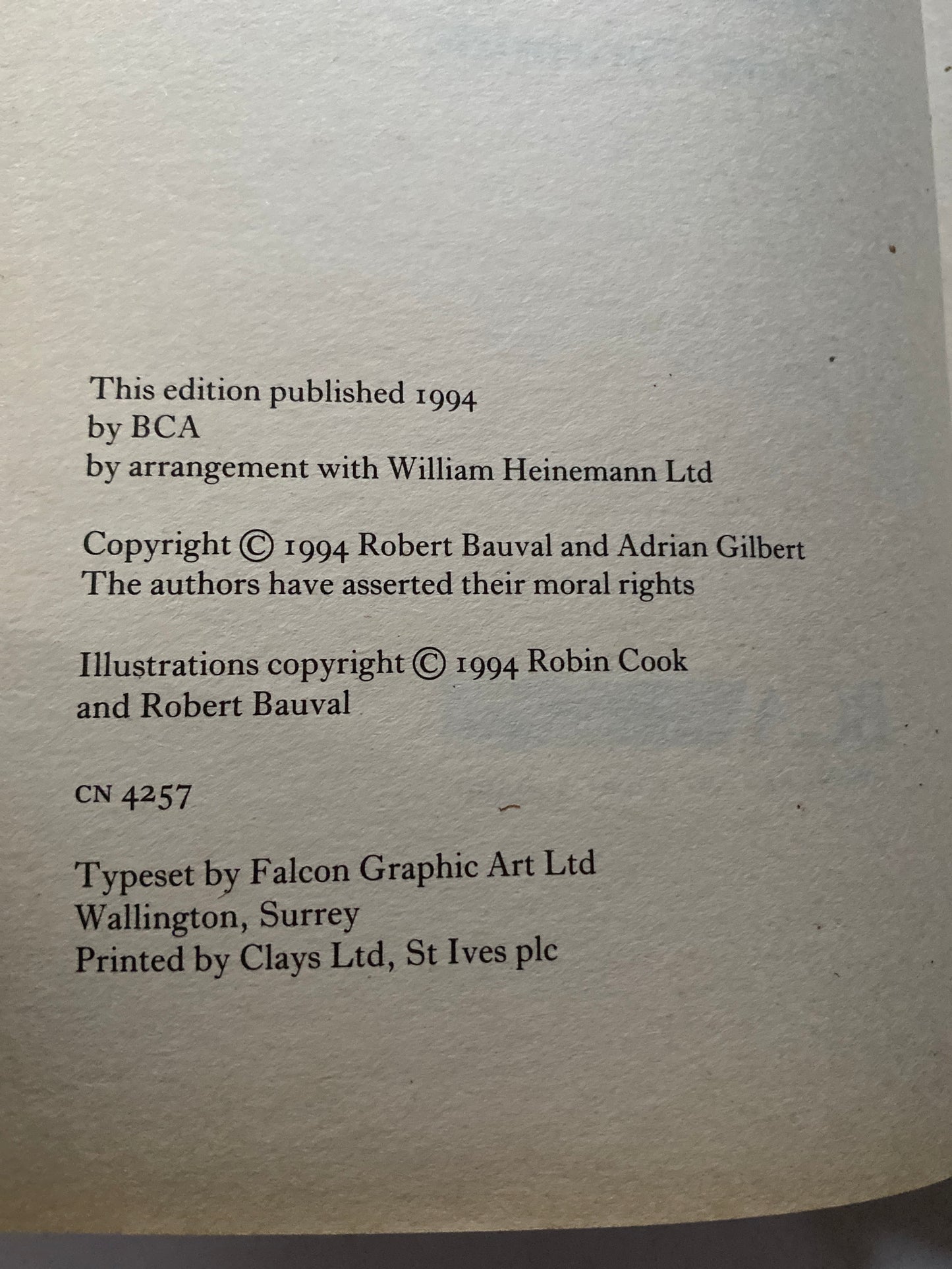 The Orion Mystery by Robert Bauval