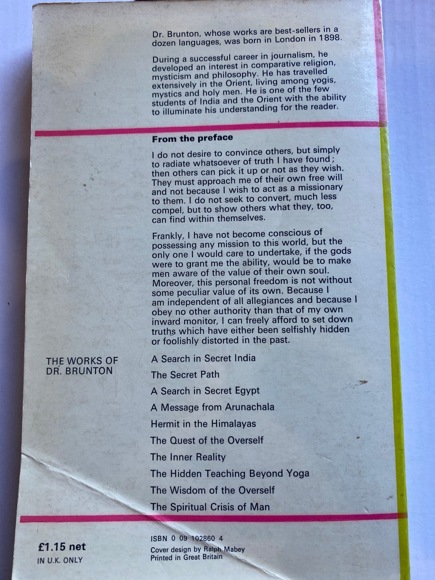 The Inner Reality by Paul Brunton This specific 1976 Rider edition of The Inner Reality holds a unique place in spiritual literature