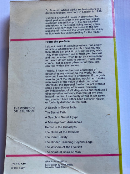 The Inner Reality by Paul Brunton This specific 1976 Rider edition of The Inner Reality holds a unique place in spiritual literature