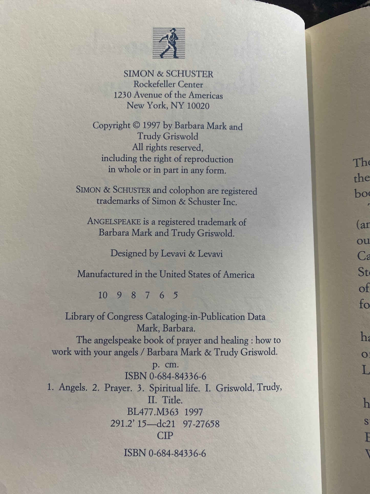 The Angelspeake Book of Prayer and Healing by Barbara Mark & Trudy Griswold