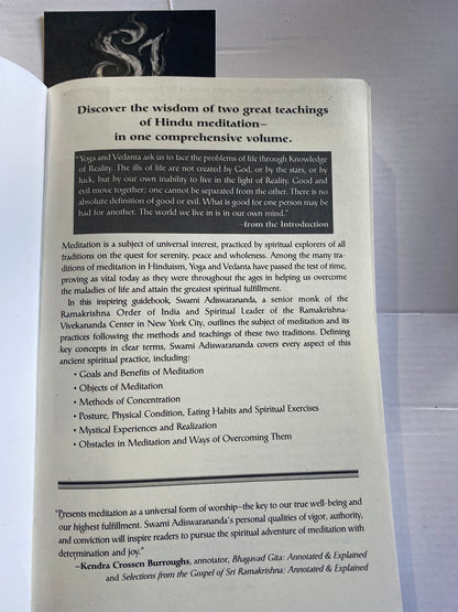 Meditation & Its Practices A Definitive Guide to Techniques and Traditions of Meditation in Yoga and Vedanta by Swami Adiswarananda
