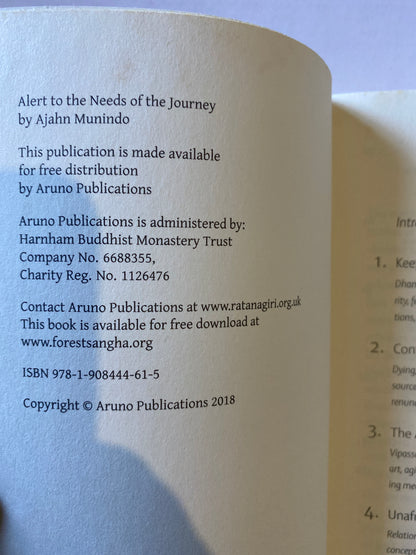 Alert to the Needs of the Journey by Ajahn Munindo