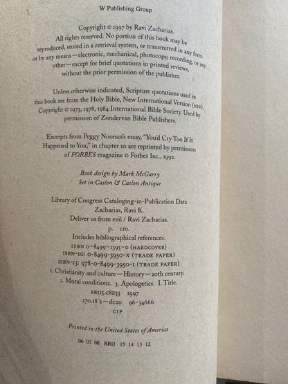 Deliver Us From Evil by Ravi Zacharias & Frank Peretti