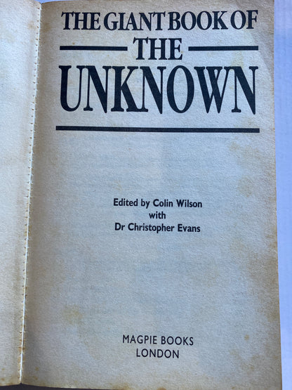 The Giant Book of the Unknown by Dr. Christopher Wilson & Colin Evans