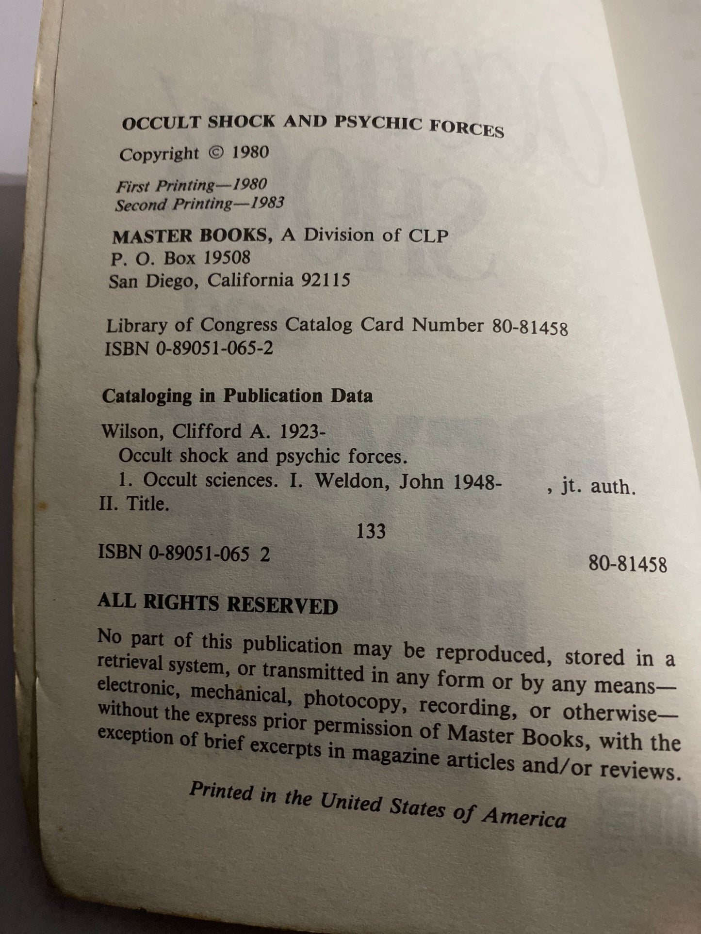 Occult Shock & Psychic Forces – Master Books 1983 Definitive 482-Page Edition (collectable)