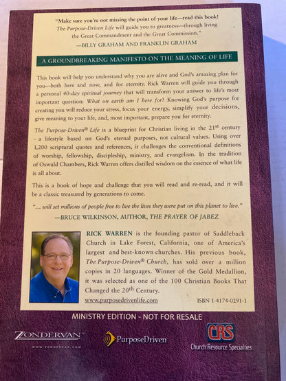 The Purpose Driven Life by Rick Warren | Pre-Loved Book