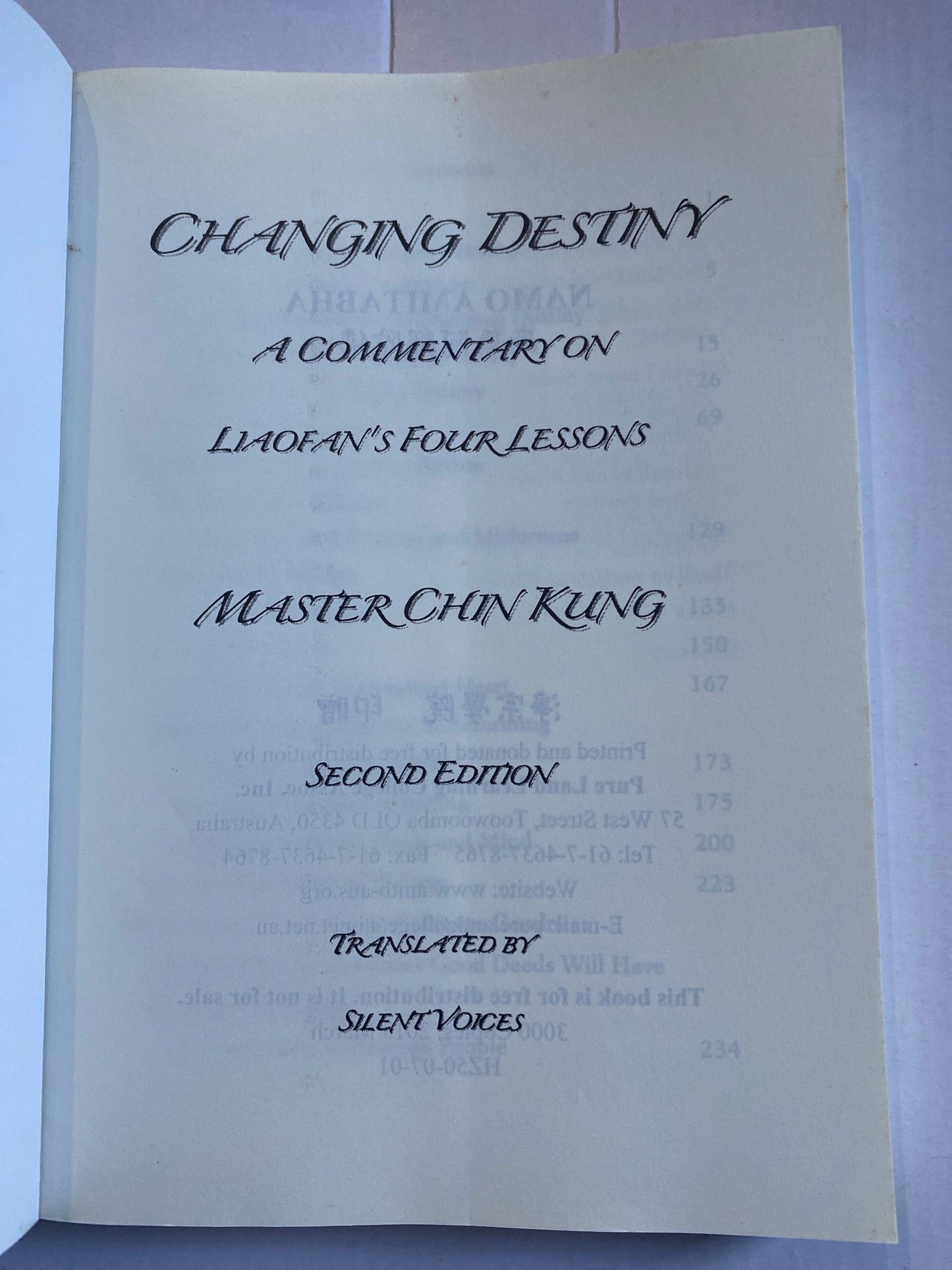 Changing Destiny: Liaofan's Four Lessons by Venerable Master Chin Kung (2nd Edition)