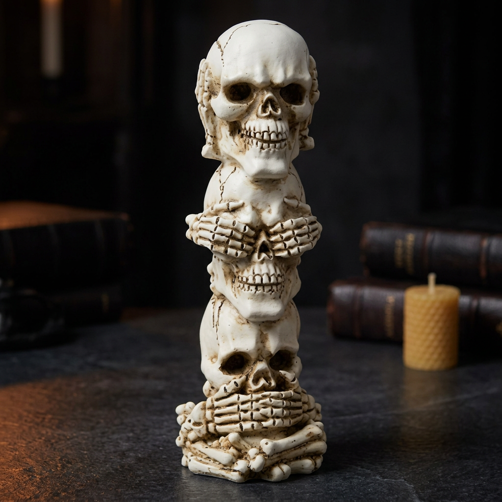 Skull Heads Polyresin Incense Burner