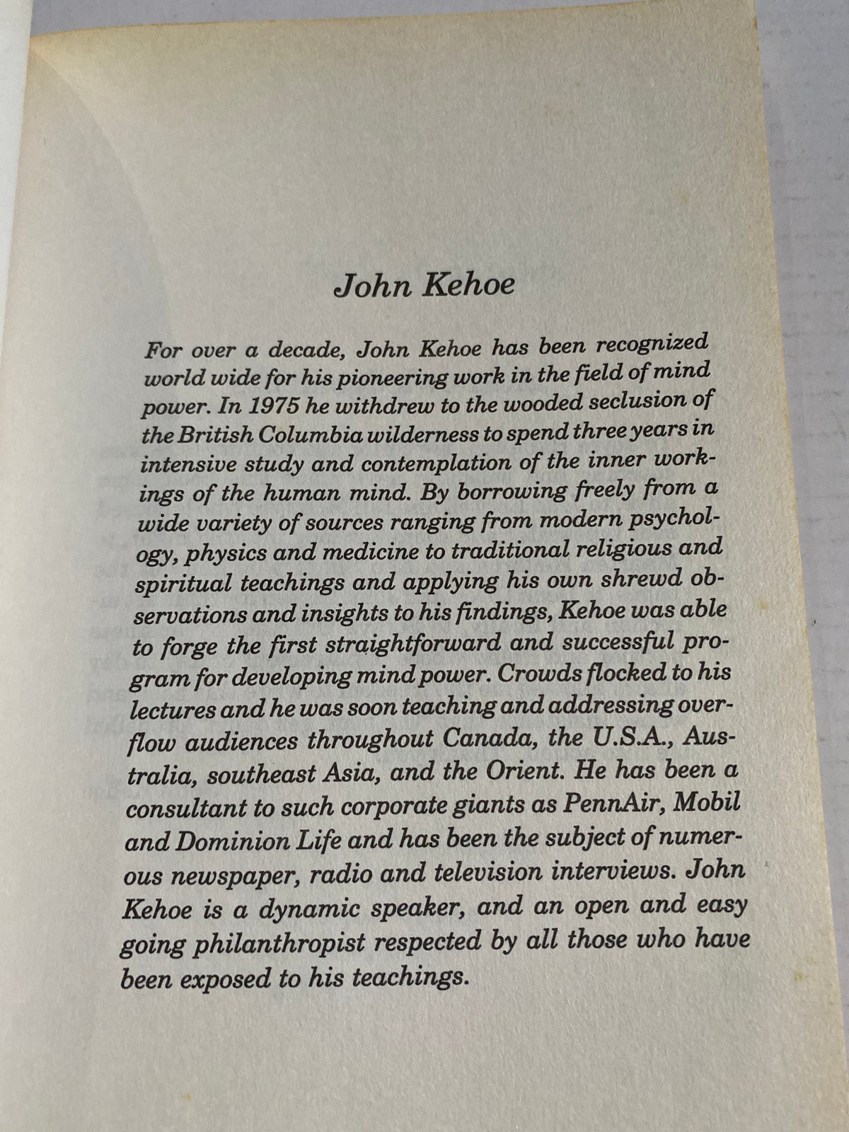 Mind Power by John Kehoe