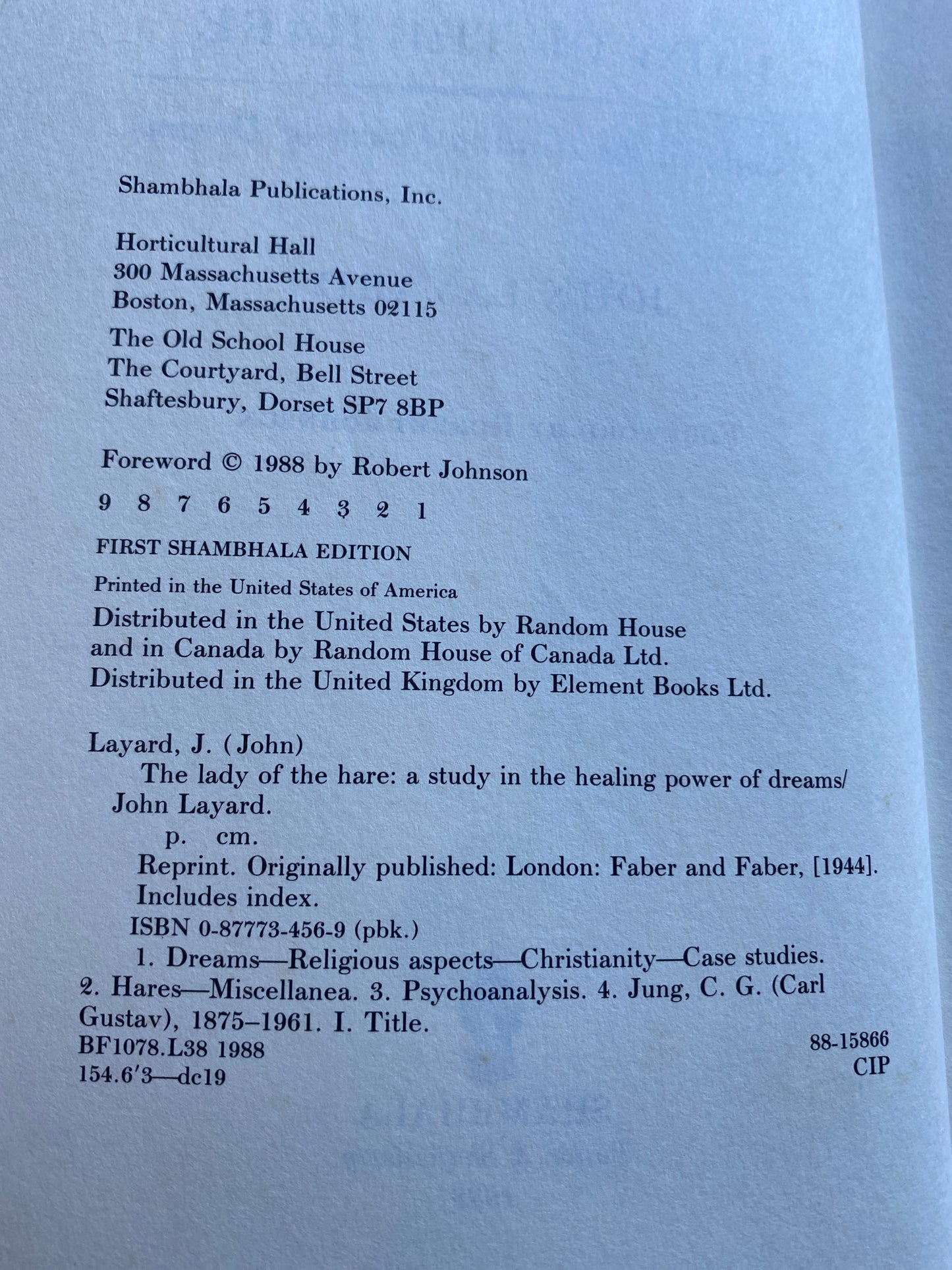 The Lady of the Hare by John Layard 1988 paper back 1st edition