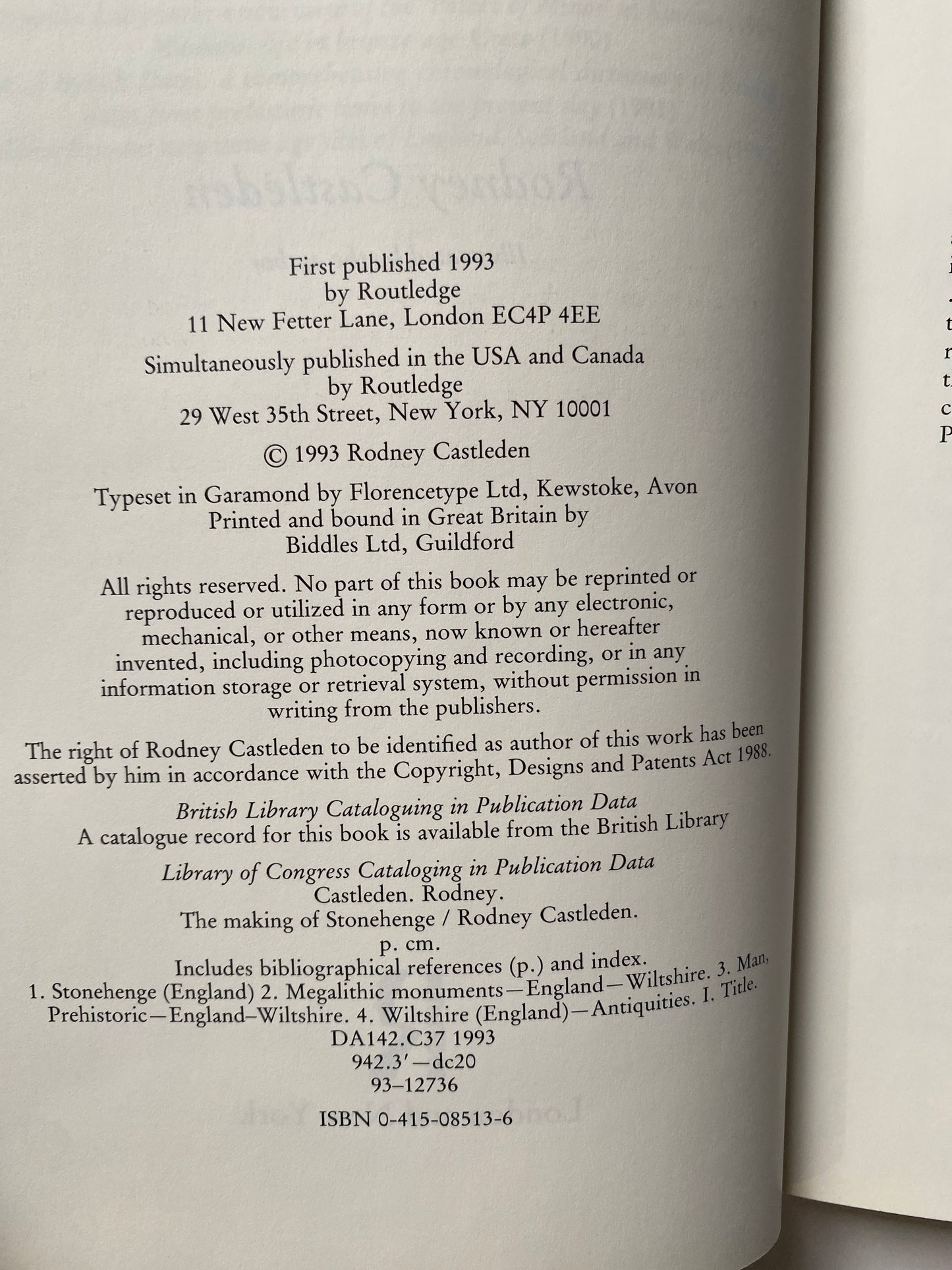 The Making of Stonehenge by Rodney Castleden (1993)