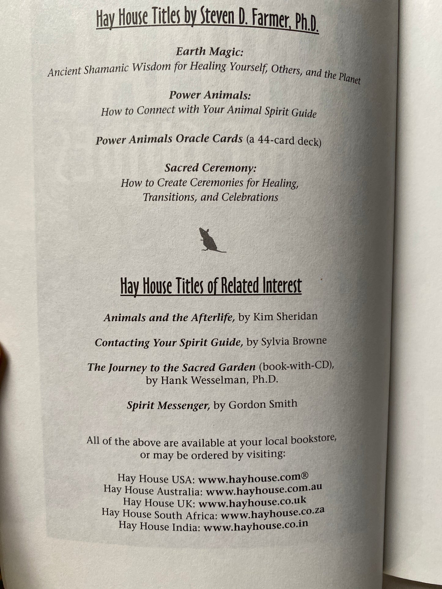 Animal Spirit Guides by Steven D. Farmer Ph.D.