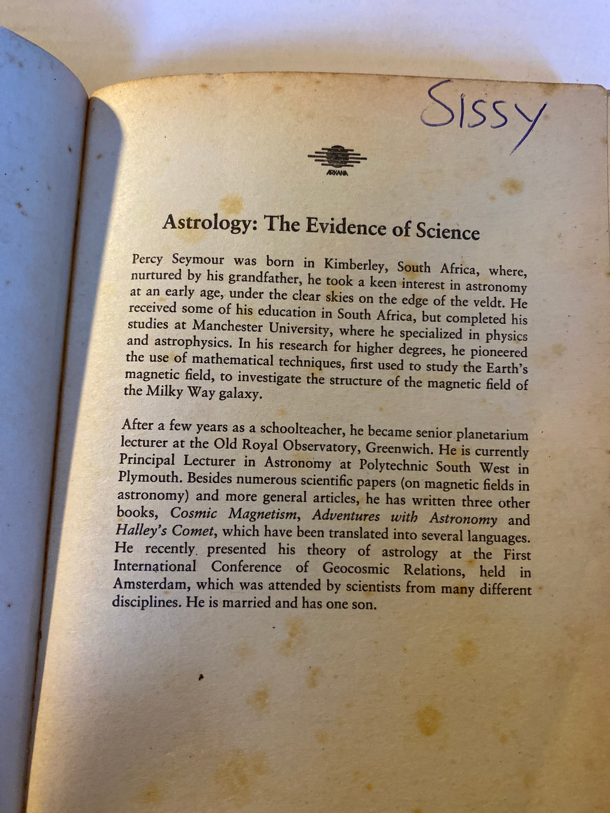 Astrology: The Evidence of Science by Percy Seymour and Charles Harvey