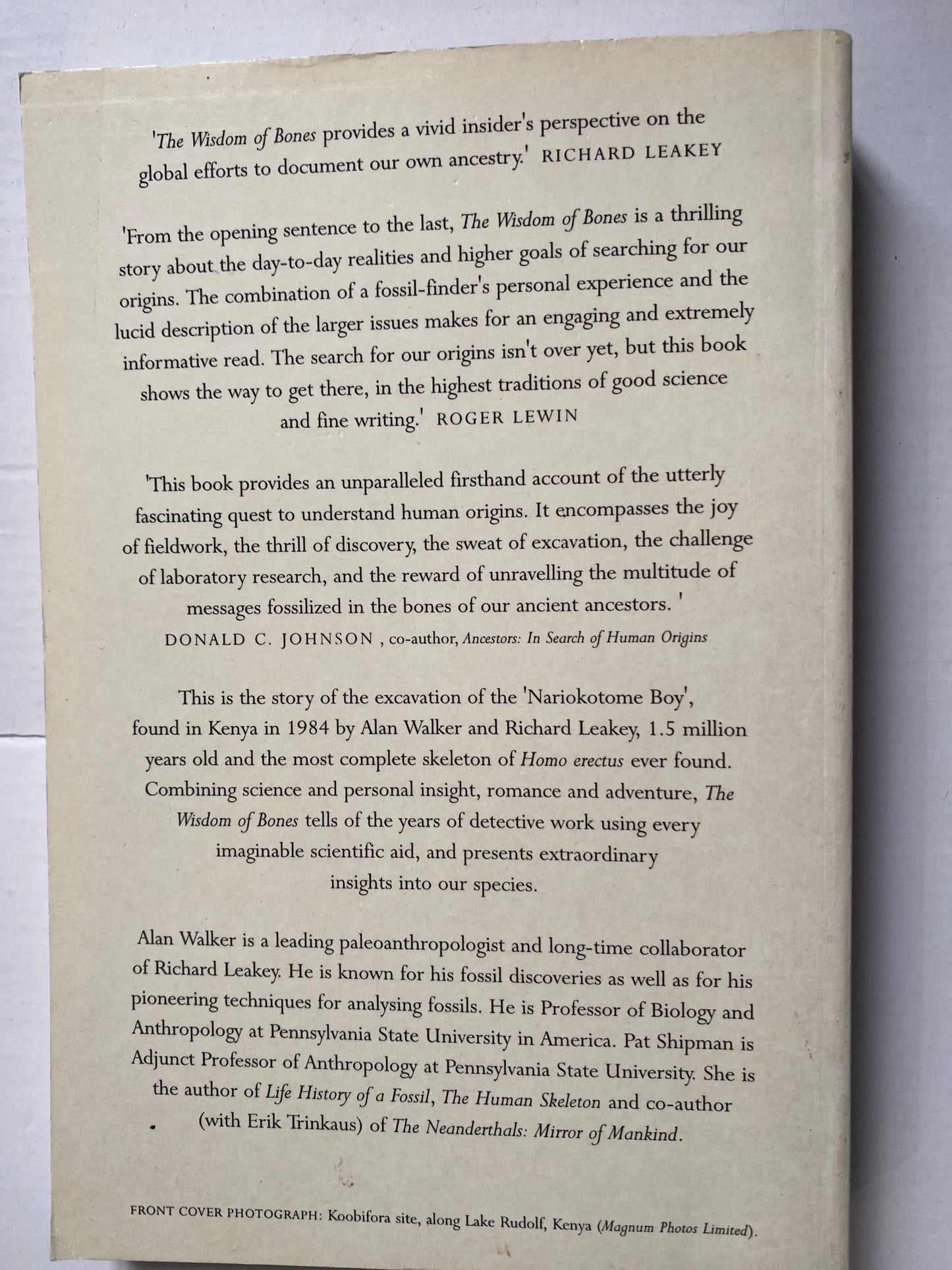 The Wisdom of Bones: In Search of Human Origins by Alan Walker (1996)