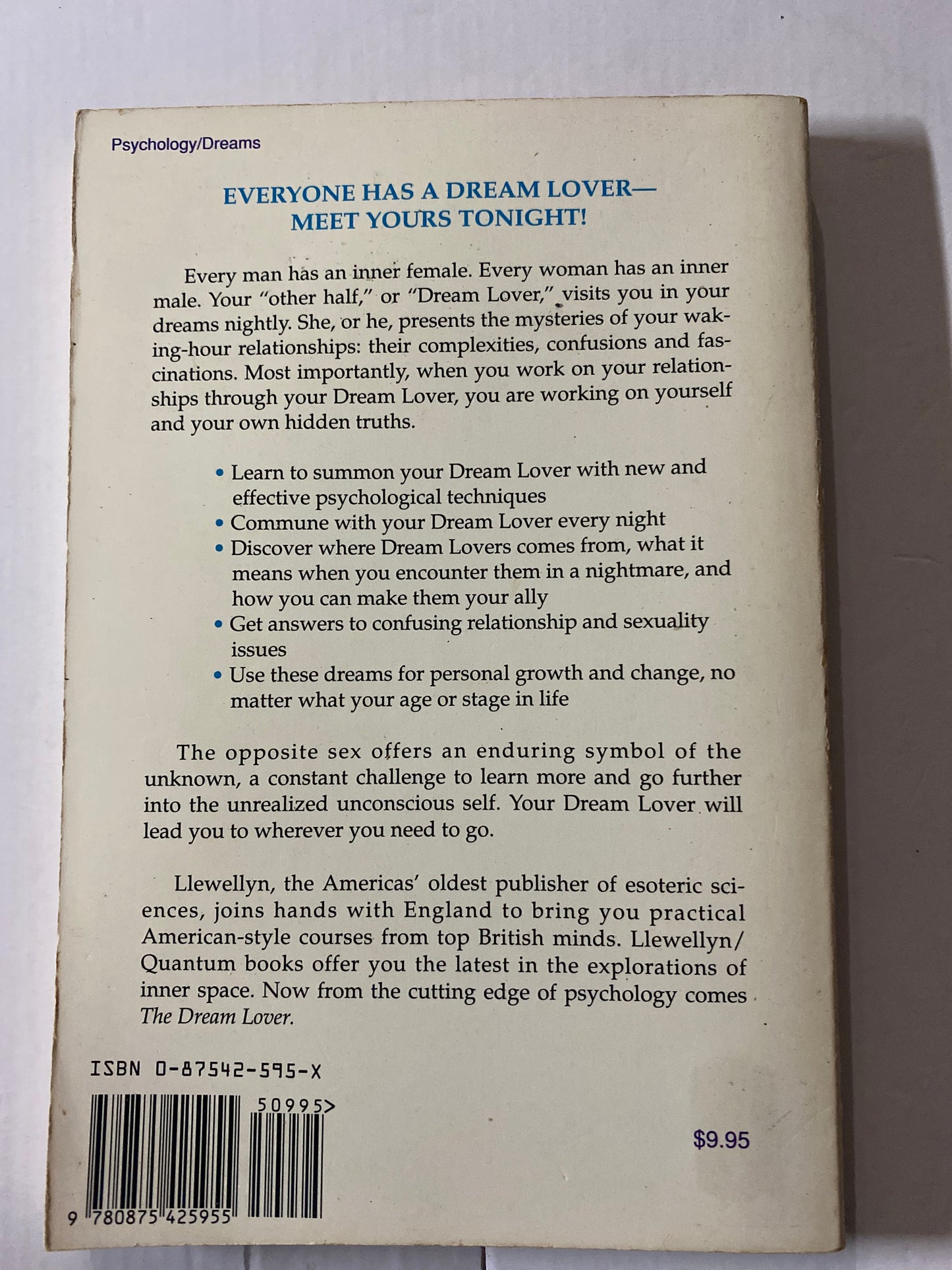 Vintage The Dream Lover Les Peto 1991 Llewellyn Rare Dream Analysis Psychology