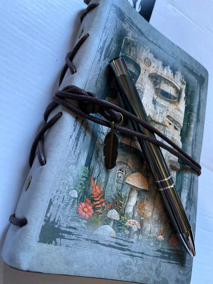Architectural Floral Journal Notebook Wrap Closure with Pen Included