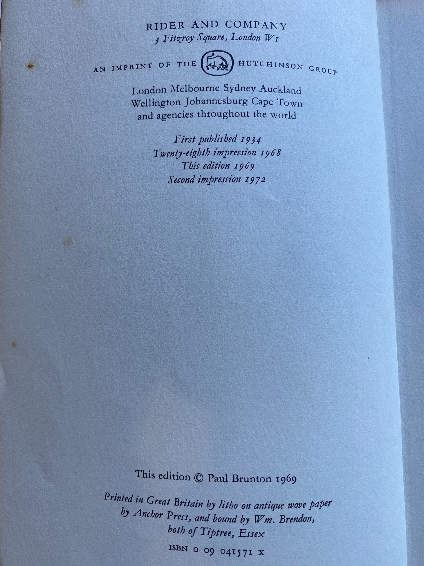 The Secret Path by Paul Brunton 1972 soft cover collectable rare